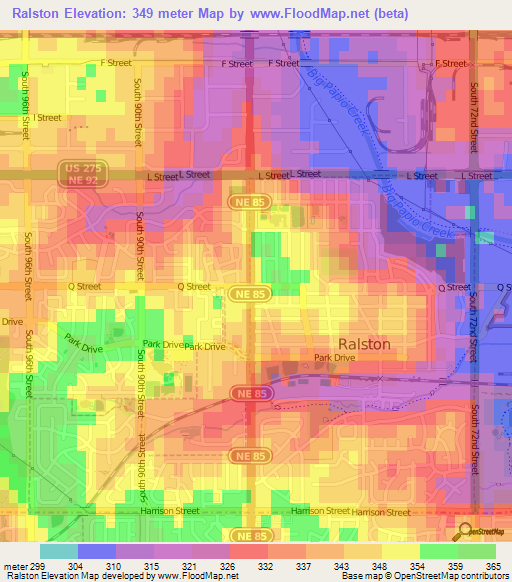 Ralston,US Elevation Map