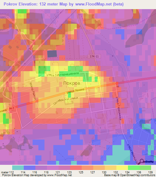 Pokrov,Russia Elevation Map