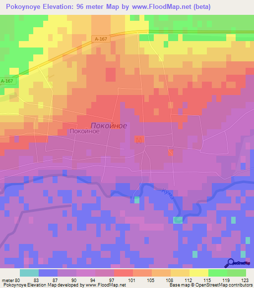 Pokoynoye,Russia Elevation Map