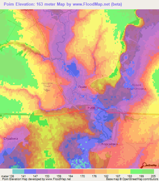 Poim,Russia Elevation Map