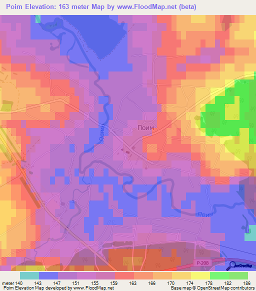 Poim,Russia Elevation Map