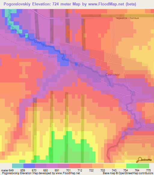 Pogorelovskiy,Russia Elevation Map