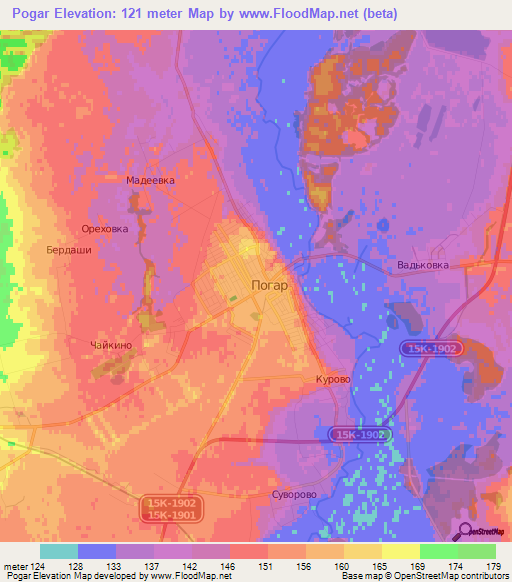 Pogar,Russia Elevation Map