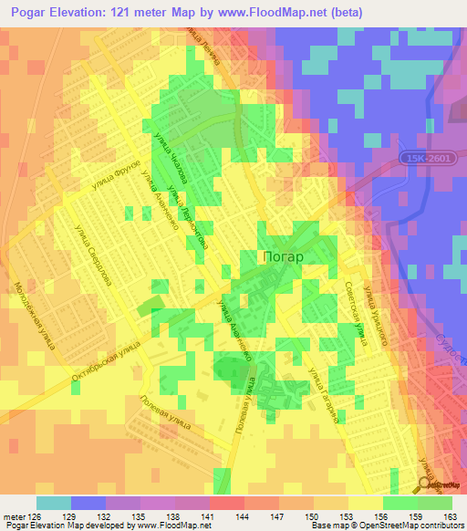 Pogar,Russia Elevation Map