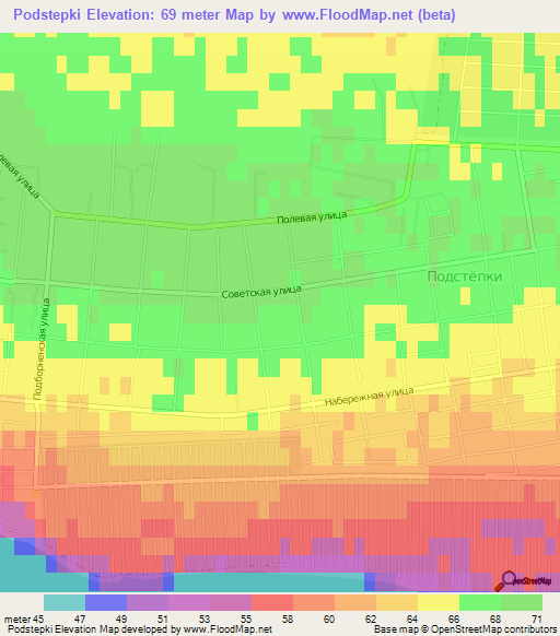 Podstepki,Russia Elevation Map