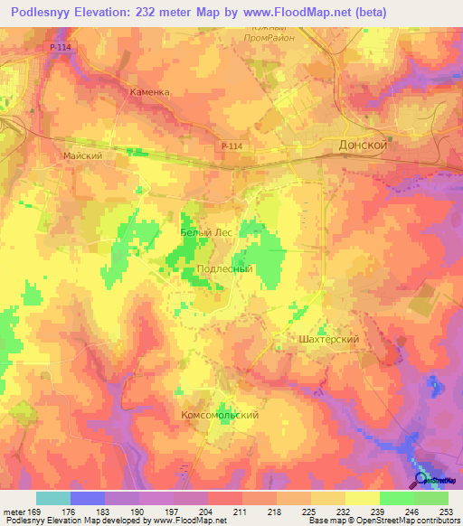 Podlesnyy,Russia Elevation Map