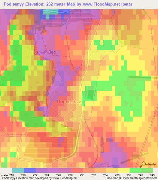 Podlesnyy,Russia Elevation Map