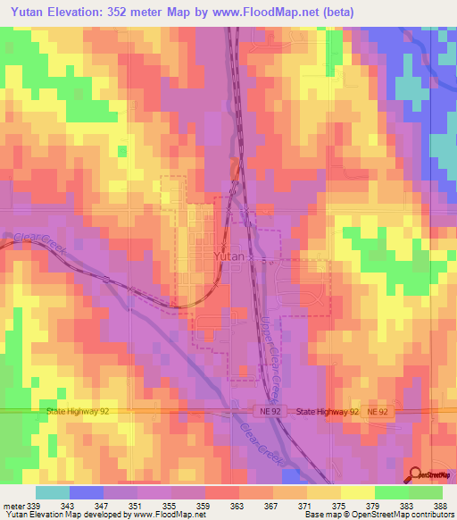 Yutan,US Elevation Map