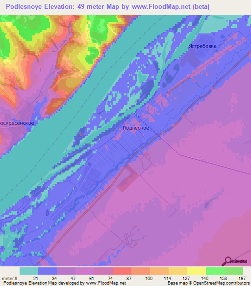 Podlesnoye,Russia Elevation Map