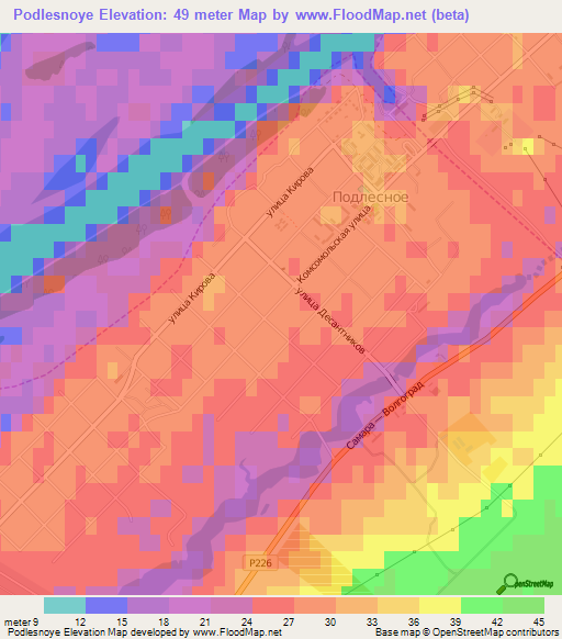 Podlesnoye,Russia Elevation Map