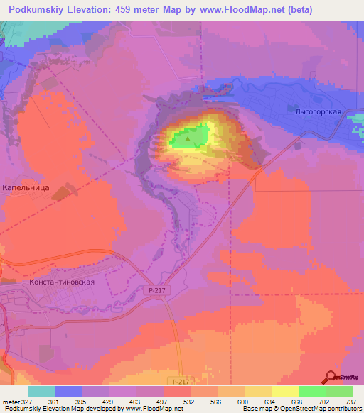 Podkumskiy,Russia Elevation Map