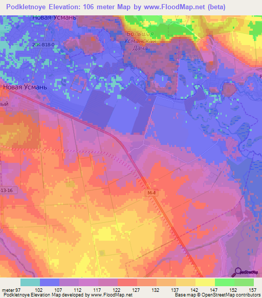 Podkletnoye,Russia Elevation Map