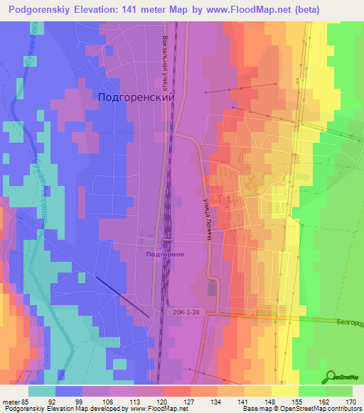 Podgorenskiy,Russia Elevation Map