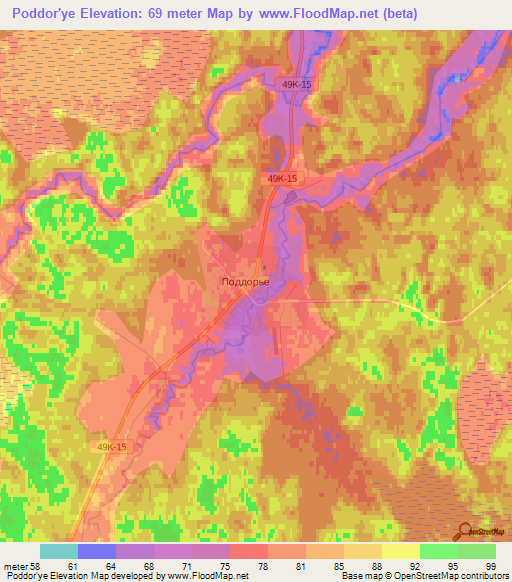 Poddor'ye,Russia Elevation Map