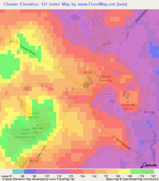 Chester,US Elevation Map