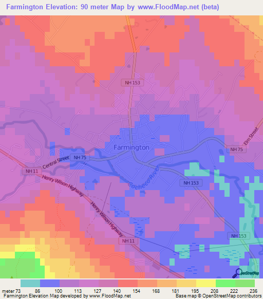 Farmington,US Elevation Map