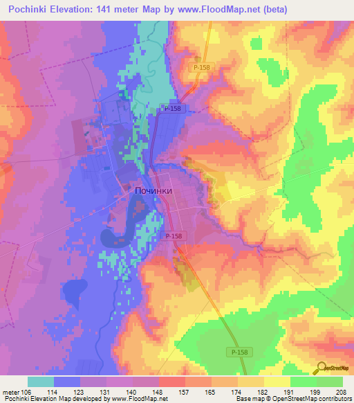 Pochinki,Russia Elevation Map