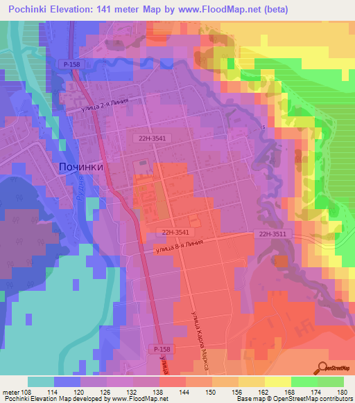 Pochinki,Russia Elevation Map