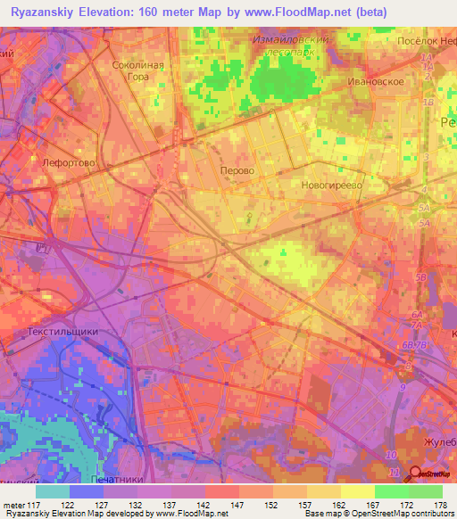 Ryazanskiy,Russia Elevation Map