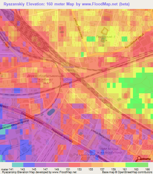 Ryazanskiy,Russia Elevation Map