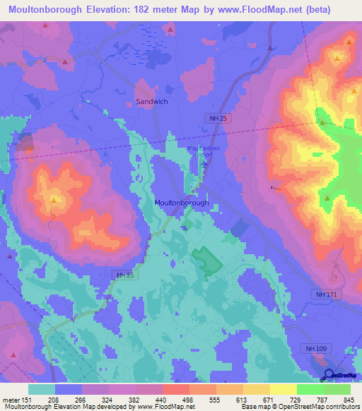 Moultonborough,US Elevation Map