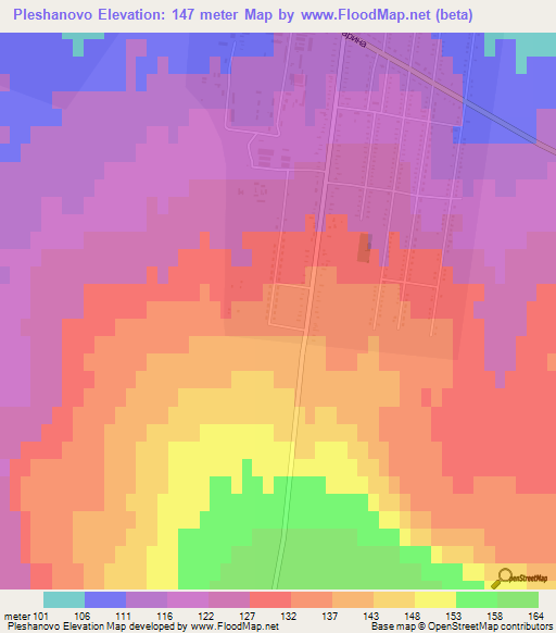 Pleshanovo,Russia Elevation Map