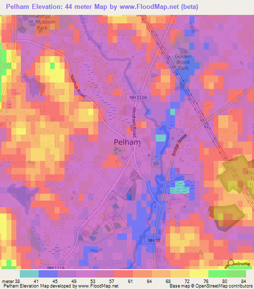 Pelham,US Elevation Map