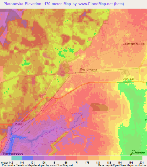 Platonovka,Russia Elevation Map