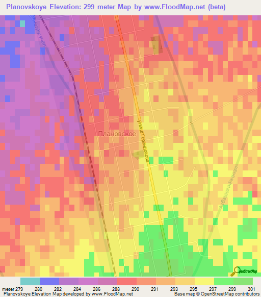 Planovskoye,Russia Elevation Map