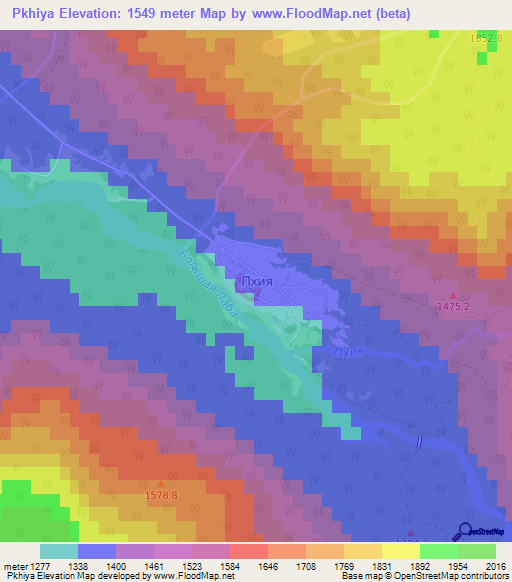 Pkhiya,Russia Elevation Map