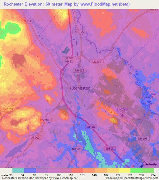 Elevation of Rochester,US Elevation Map, Topography, Contour