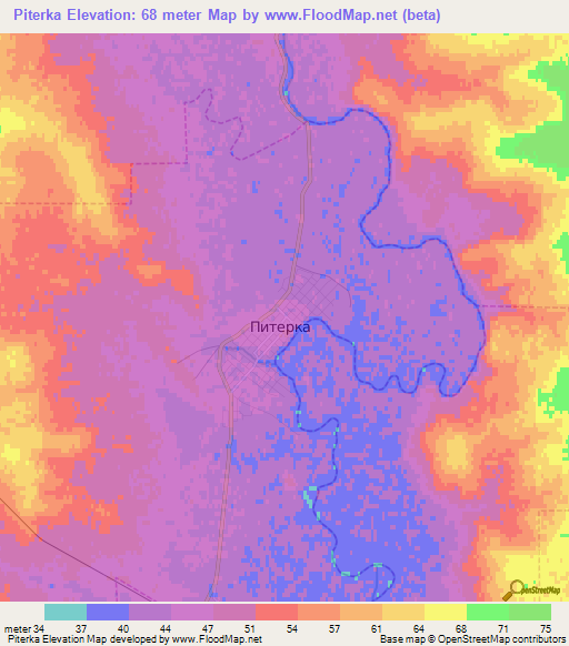 Piterka,Russia Elevation Map