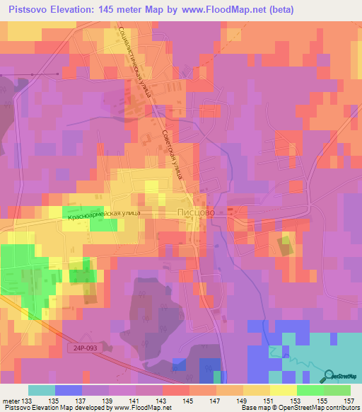 Pistsovo,Russia Elevation Map