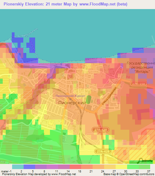 Pionerskiy,Russia Elevation Map