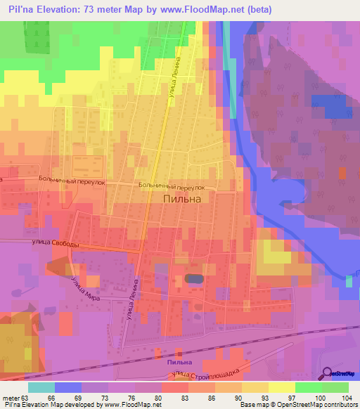 Pil'na,Russia Elevation Map