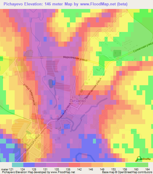 Pichayevo,Russia Elevation Map