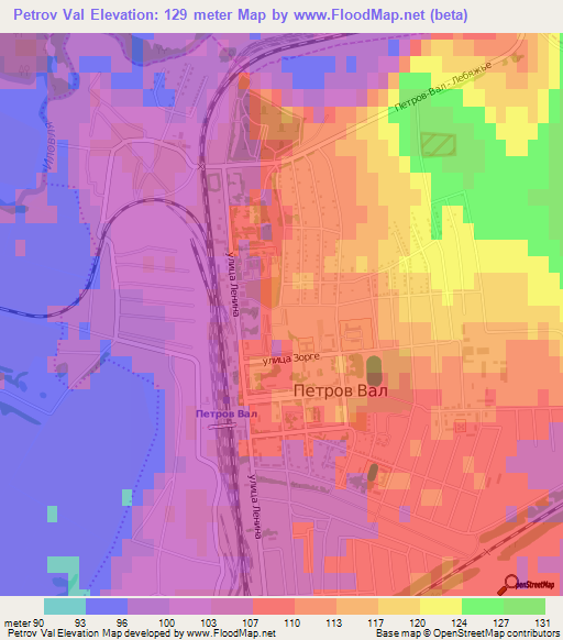Petrov Val,Russia Elevation Map