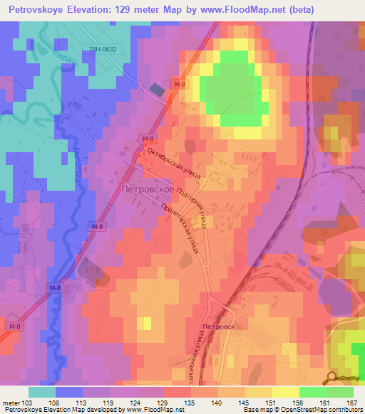 Petrovskoye,Russia Elevation Map