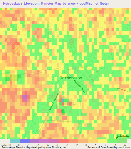 Petrovskaya,Russia Elevation Map