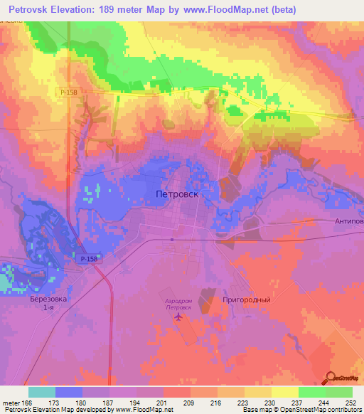 Petrovsk,Russia Elevation Map