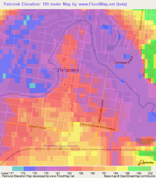 Petrovsk,Russia Elevation Map