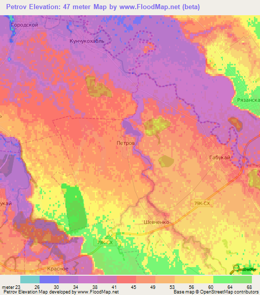 Petrov,Russia Elevation Map