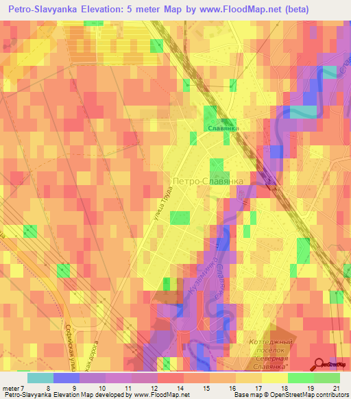 Petro-Slavyanka,Russia Elevation Map