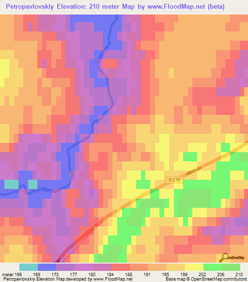 Petropavlovskiy,Russia Elevation Map