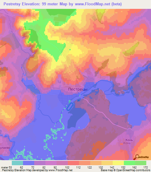 Pestretsy,Russia Elevation Map