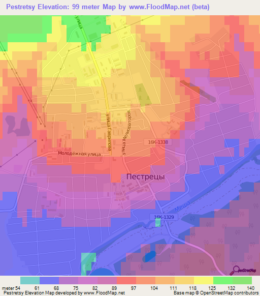 Pestretsy,Russia Elevation Map