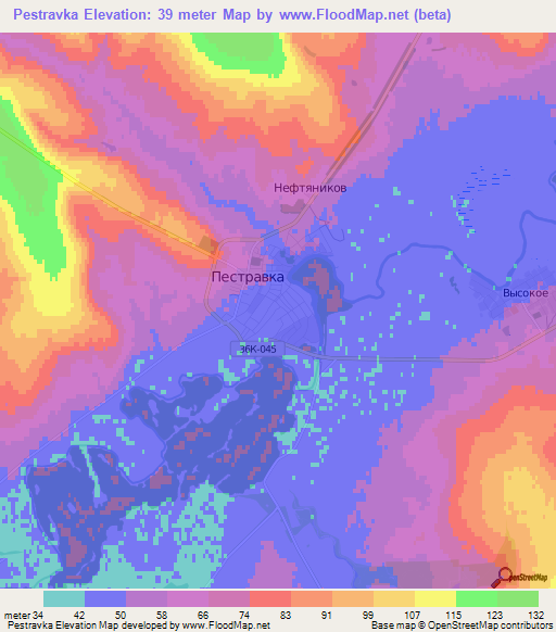 Pestravka,Russia Elevation Map