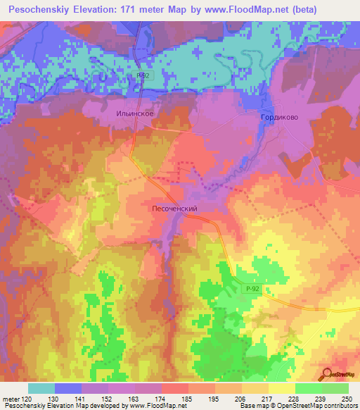 Pesochenskiy,Russia Elevation Map