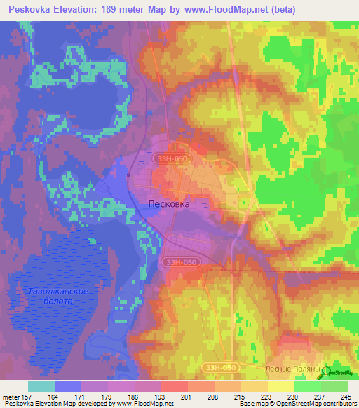 Peskovka,Russia Elevation Map