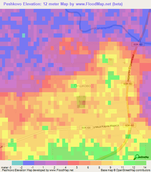 Peshkovo,Russia Elevation Map